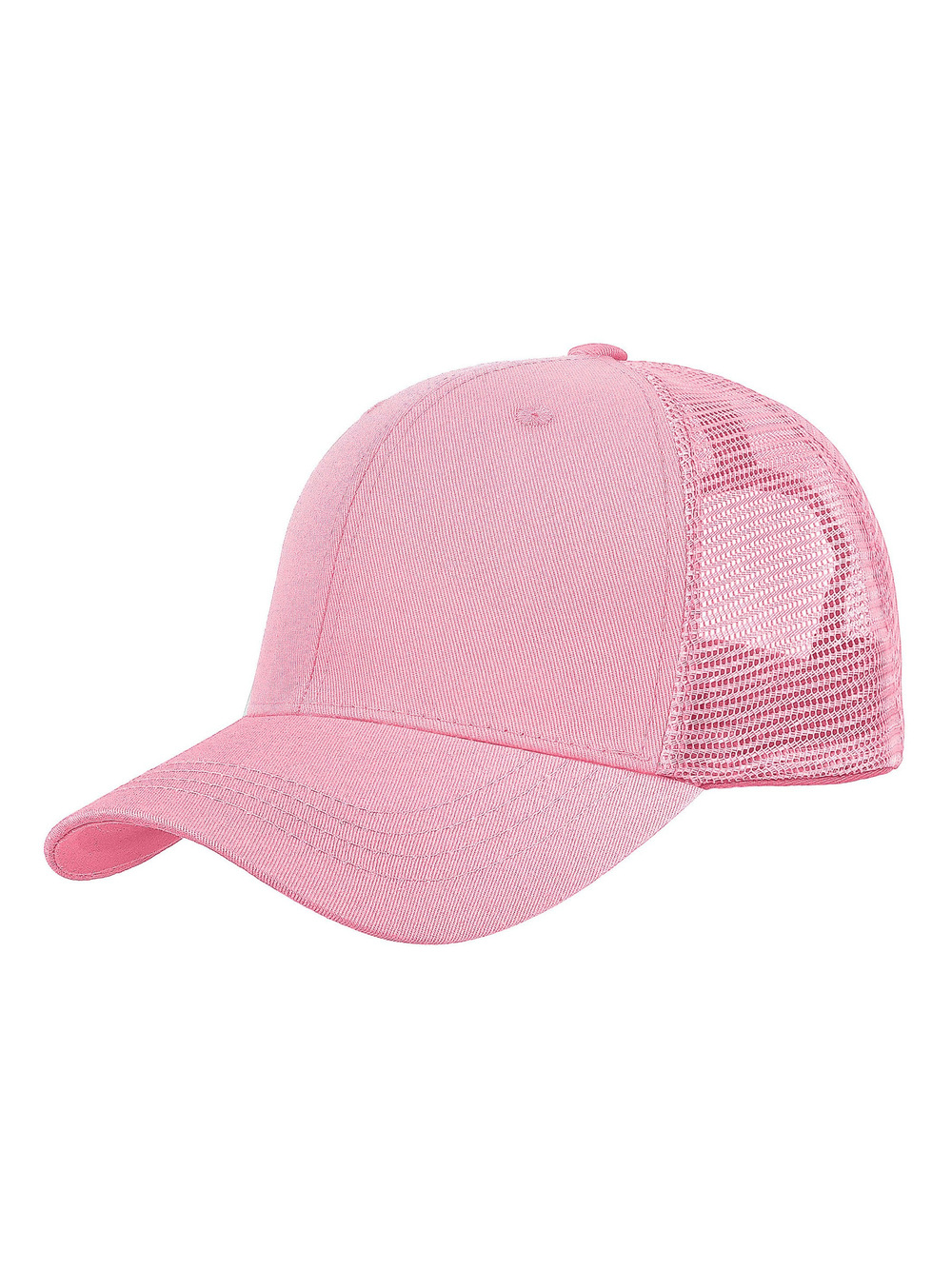 Trucker Hat Baseball Cap Structured Plain Design 6 | 1 Pack, Pink | Size OS